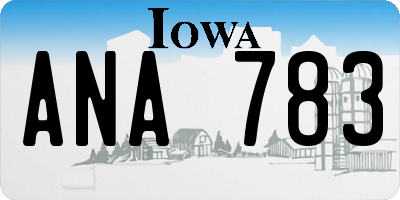 IA license plate ANA783