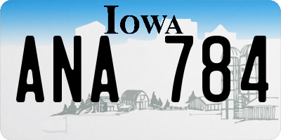 IA license plate ANA784