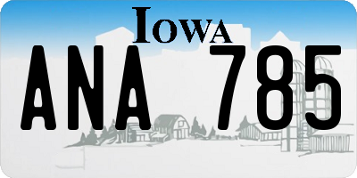 IA license plate ANA785