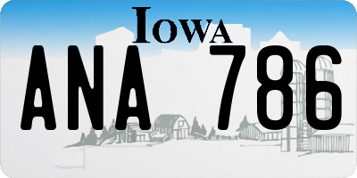 IA license plate ANA786