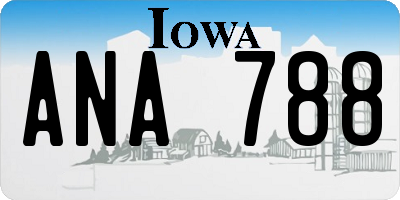 IA license plate ANA788
