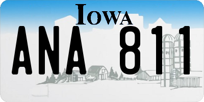 IA license plate ANA811