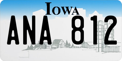 IA license plate ANA812