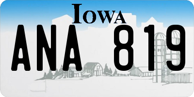 IA license plate ANA819