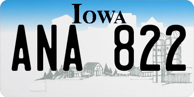 IA license plate ANA822