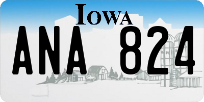 IA license plate ANA824