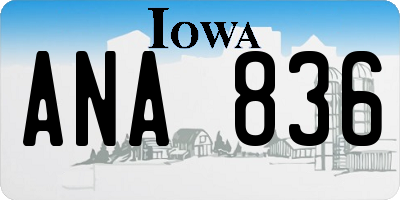 IA license plate ANA836