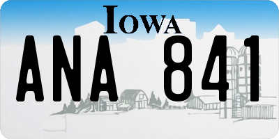 IA license plate ANA841