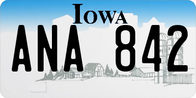 IA license plate ANA842