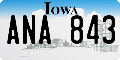 IA license plate ANA843