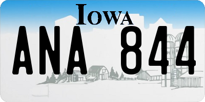 IA license plate ANA844