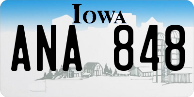IA license plate ANA848