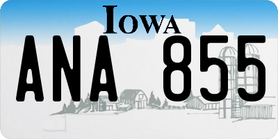 IA license plate ANA855