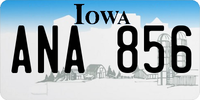 IA license plate ANA856