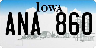 IA license plate ANA860