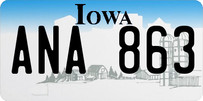 IA license plate ANA863