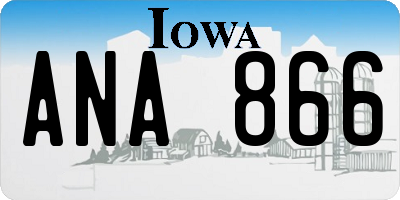 IA license plate ANA866
