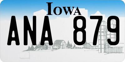 IA license plate ANA879
