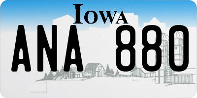 IA license plate ANA880