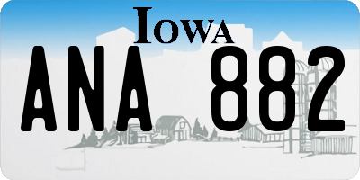 IA license plate ANA882