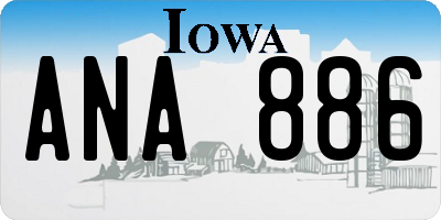 IA license plate ANA886