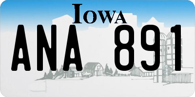 IA license plate ANA891