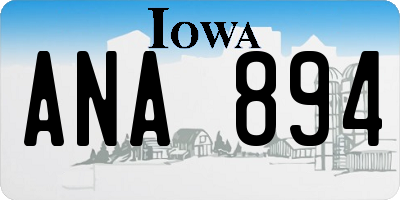 IA license plate ANA894