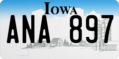 IA license plate ANA897