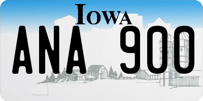 IA license plate ANA900