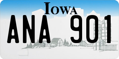 IA license plate ANA901