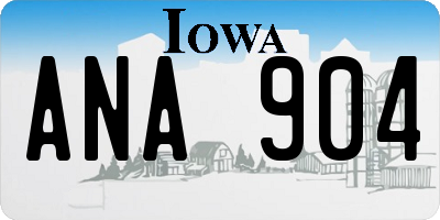 IA license plate ANA904