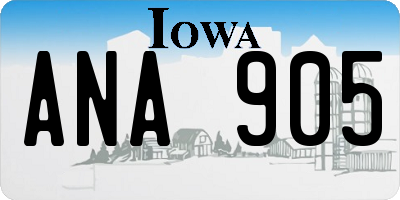 IA license plate ANA905