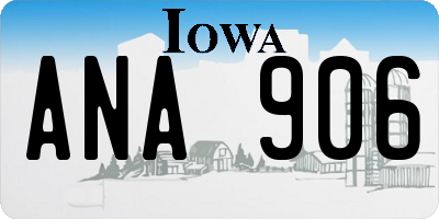IA license plate ANA906