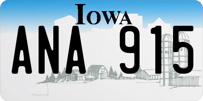IA license plate ANA915