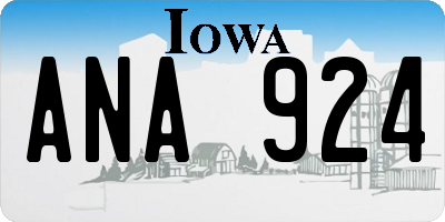 IA license plate ANA924