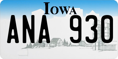 IA license plate ANA930