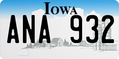 IA license plate ANA932