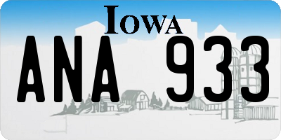IA license plate ANA933