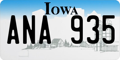 IA license plate ANA935