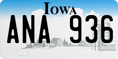 IA license plate ANA936