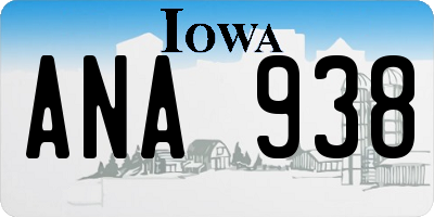 IA license plate ANA938