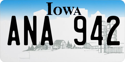 IA license plate ANA942