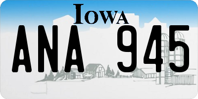 IA license plate ANA945