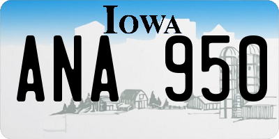 IA license plate ANA950