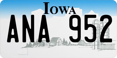 IA license plate ANA952