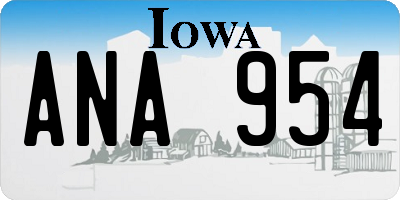 IA license plate ANA954