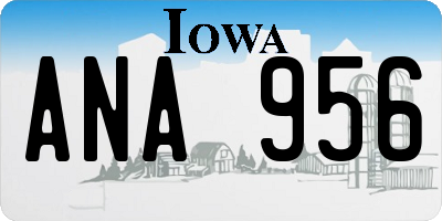 IA license plate ANA956