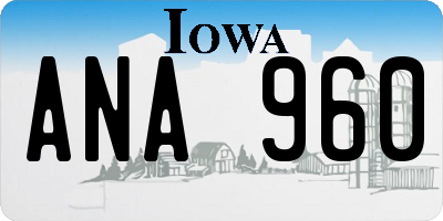 IA license plate ANA960