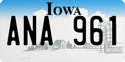 IA license plate ANA961