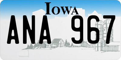 IA license plate ANA967